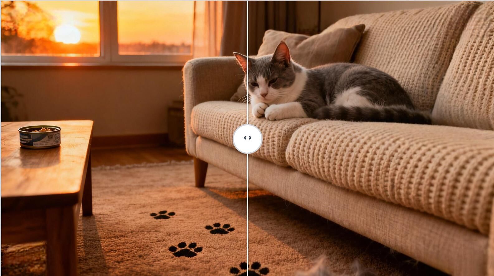 magic eraser sofa cat hair cleanup for ecommerce
