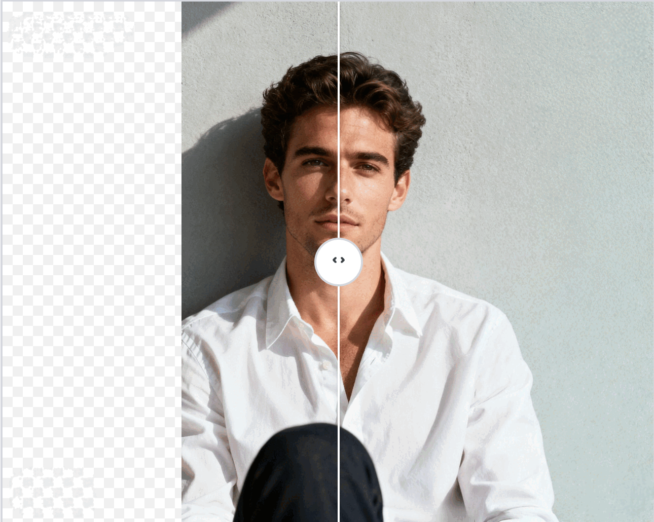 uncrop tool portrait sample - fix cut off edges on studio shot